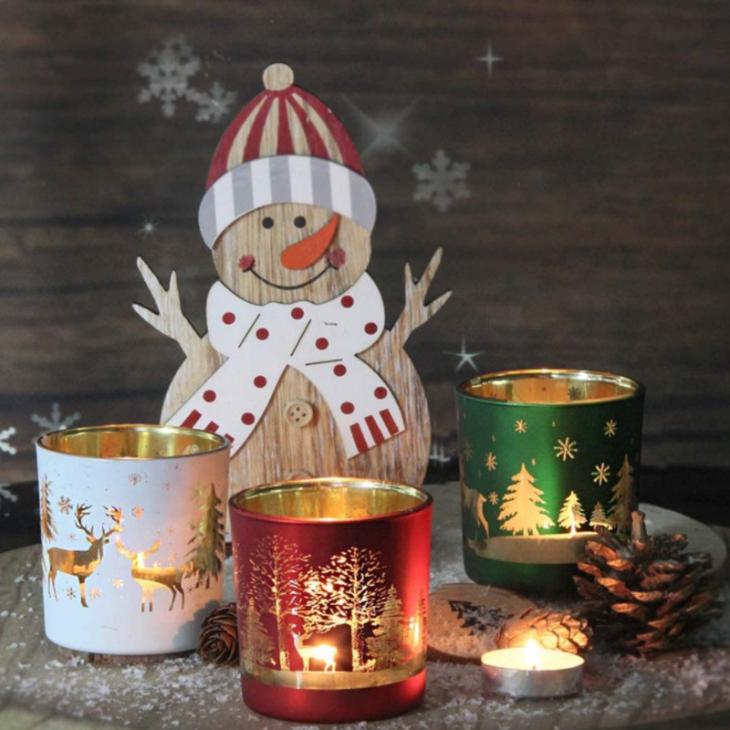 Candle Vessel Supplies - クリスマスガラス容器香りキャンドル作成用品瓶 Emtpy 容器卸売緑赤色