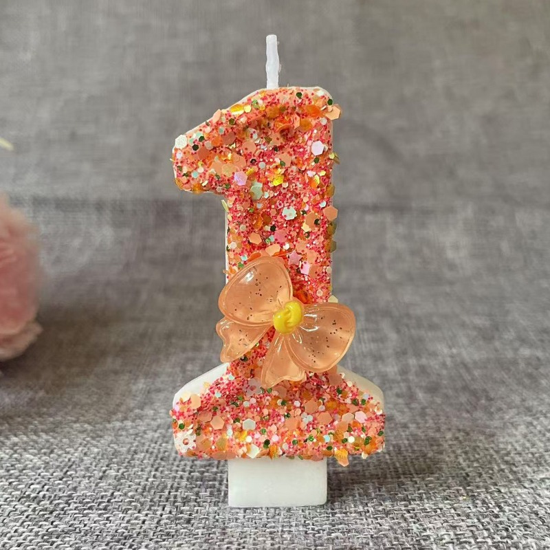 Candle Surprise - 誕生日キャンドルボウオレンジクリエイティブセレモニーサプライズデジタルデコレーションキャンドルフラワースタイル