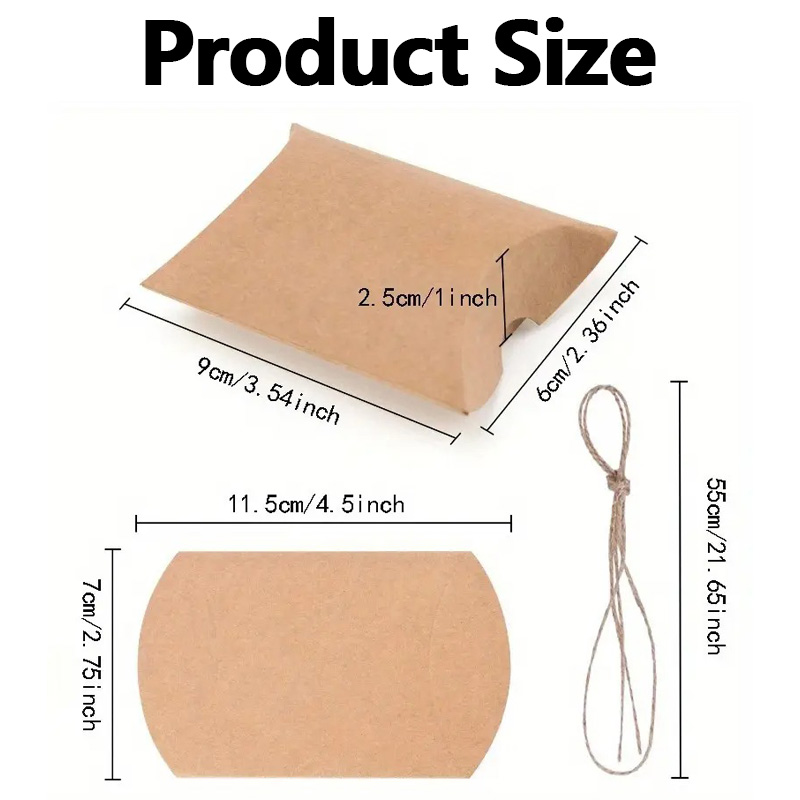 50/100 個マルチカラークラフト紙枕箱クリスマスクラフト - Kraft Paper Box のレビューと価格