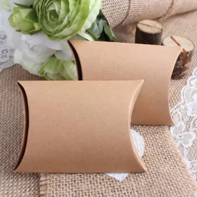 50/100 個マルチカラークラフト紙枕箱クリスマスクラフト - Kraft Paper Box のレビューと価格