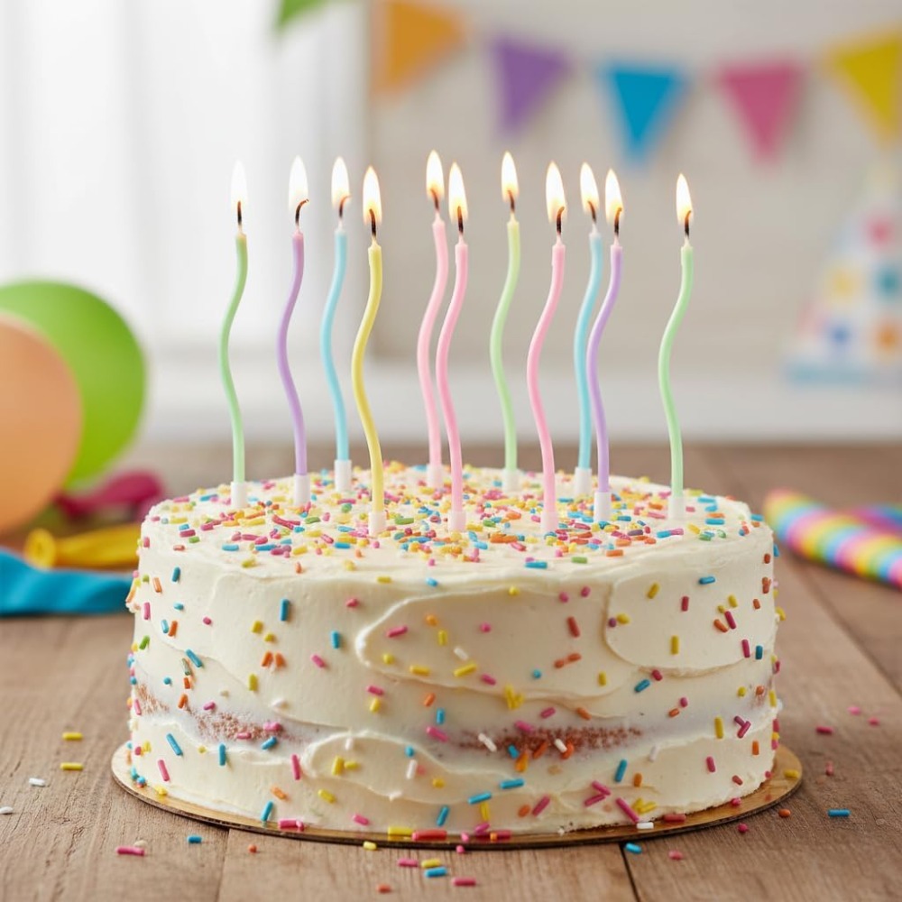 レインボースパイラルバースデーケーキキャンドル12個セット（ - Candle Supplies Usa のレビューと価格