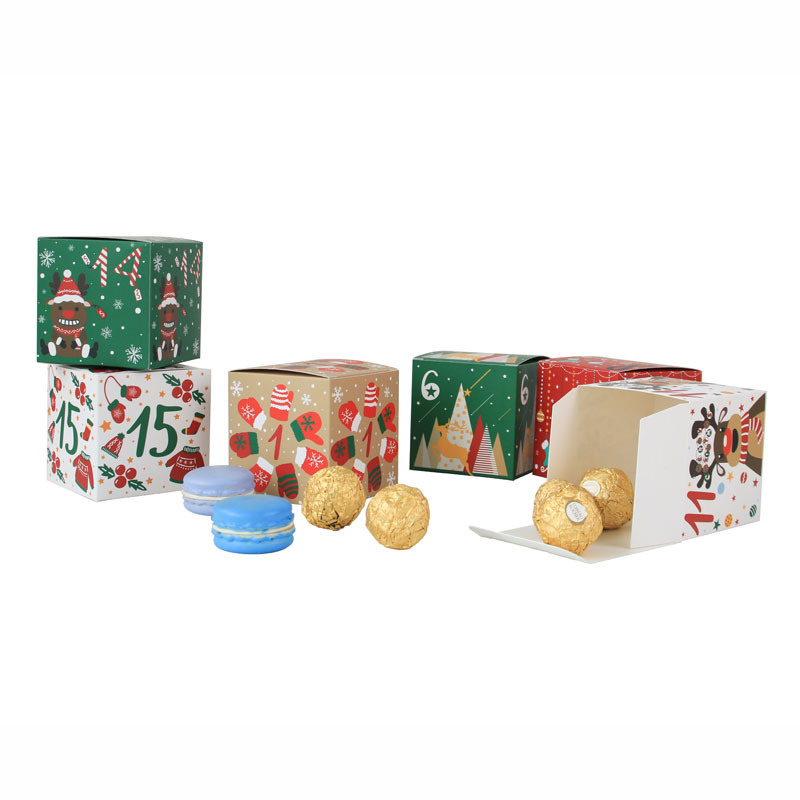 24個/セット クリスマスアドベントカレンダーボックス クラ - Kraft Paper Box のレビューと価格