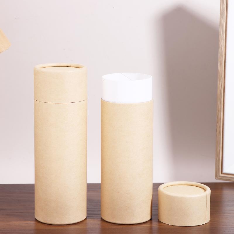 クラフト紙管容器リサイクル可能な丸い板紙箱茶葉・鉛筆収納エコ - Kraft Paper Box のレビューと価格
