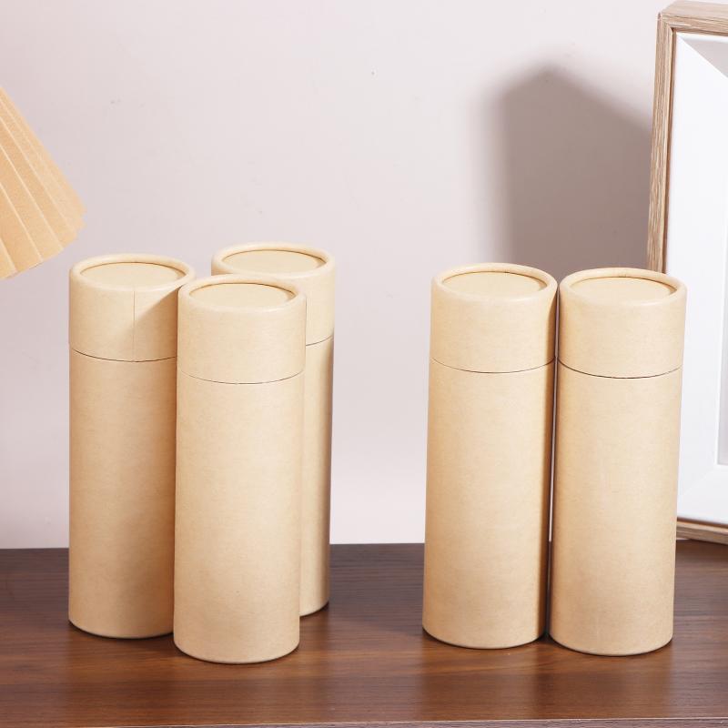 クラフト紙管容器リサイクル可能な丸い板紙箱茶葉・鉛筆収納エコ - Kraft Paper Box のレビューと価格