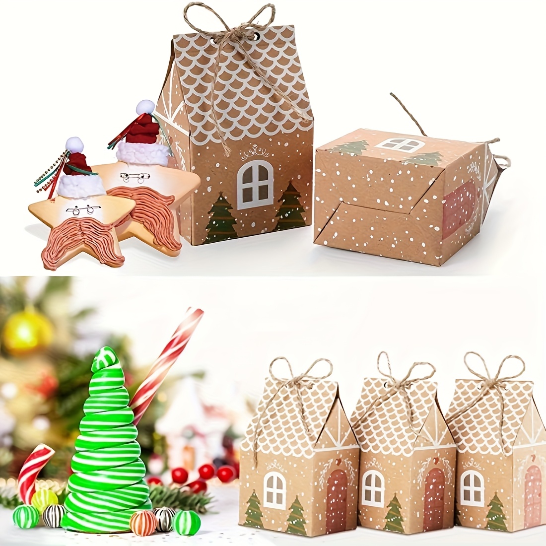 10/20個入りミニクラフト紙ギフトボックス、ジンジャーブレ - Kraft Paper Box のレビューと価格