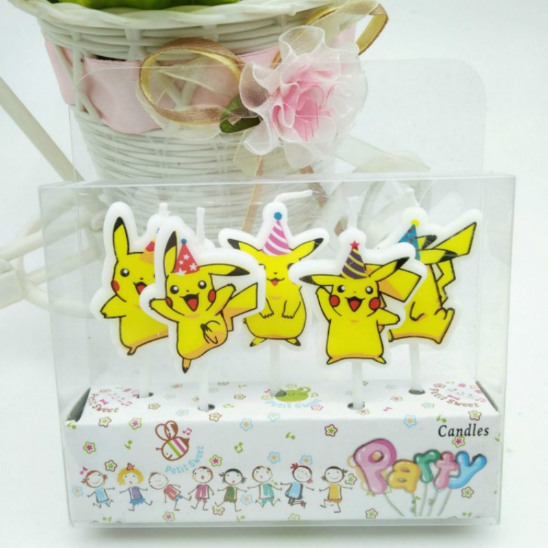 5 ピース/ロットポケモン誕生日ケーキキャンドル子供漫画ピカ - Candle Surprise のレビューと価格
