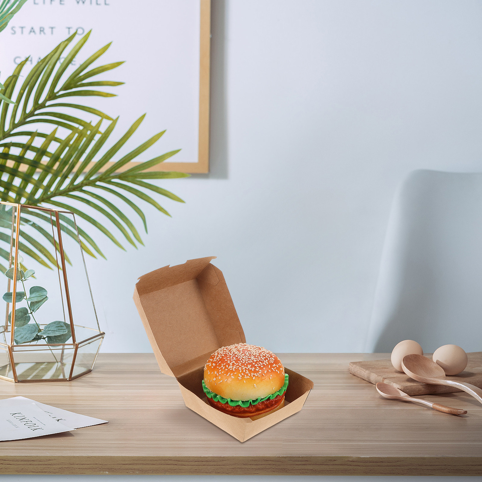 30個入りバーガーボックス クラフト紙製 食品グレード 使い - Kraft Paper Box のレビューと価格