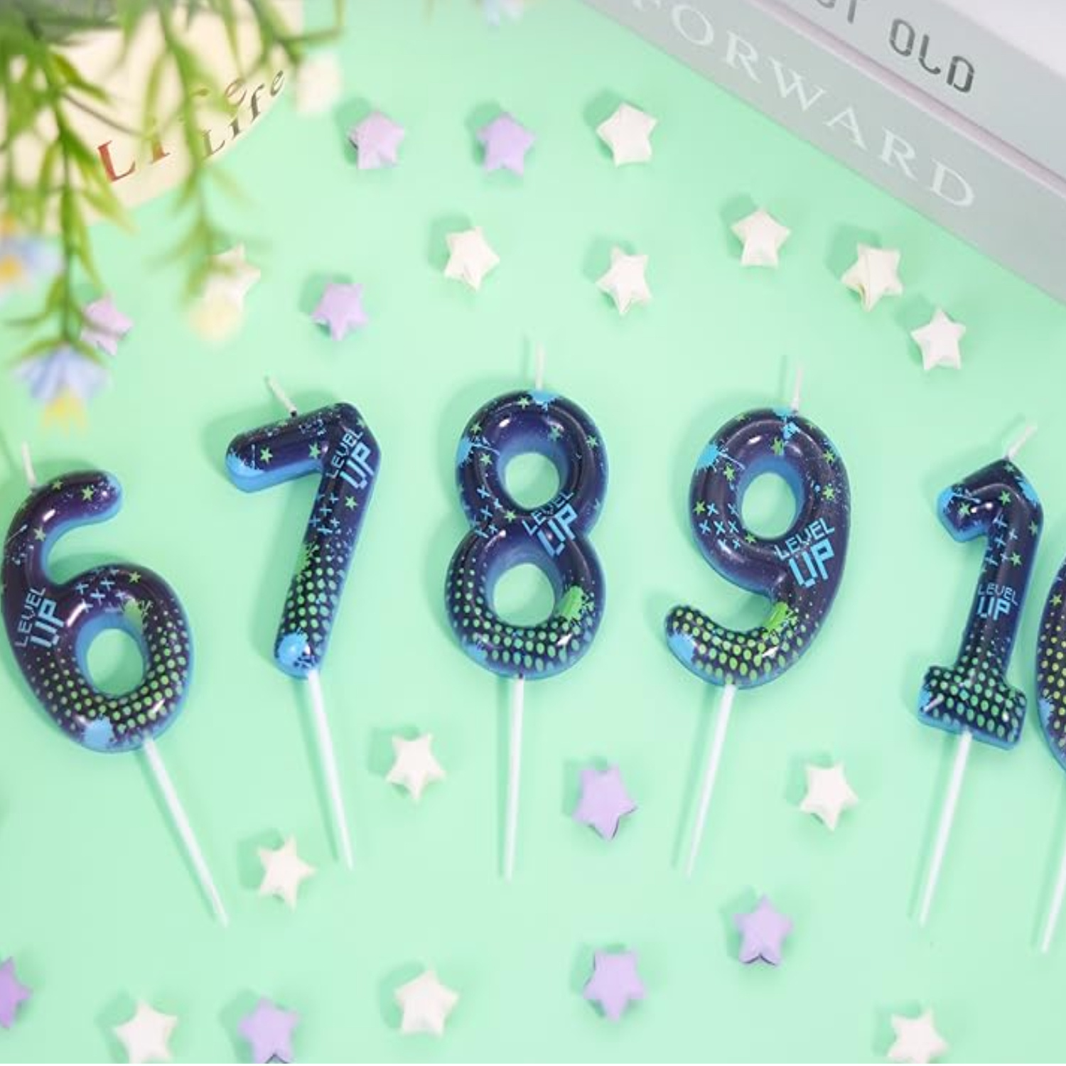 青いゲームボーイ 0-9 数字の誕生日キャンドル、ビデオゲー - Candle Supplies Usa のレビューと価格