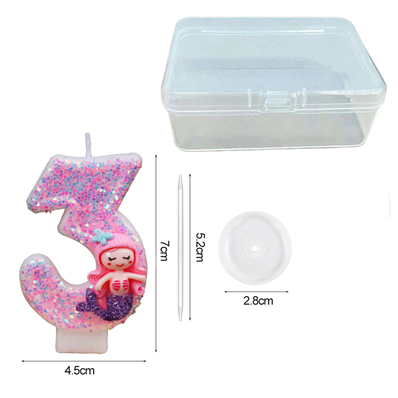 クリエイティブなピンクの人魚0-9数字バースデーキャンドル  - Candle Supplies Usa のレビューと価格