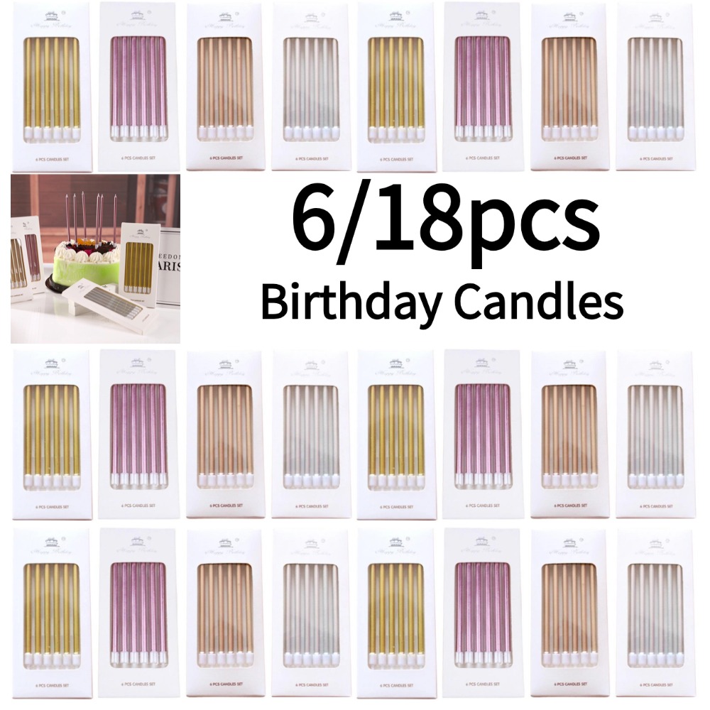6/18個入り メタル ゴールド シルバー 誕生日キャンドル - Candle Supplies Usa のレビューと価格