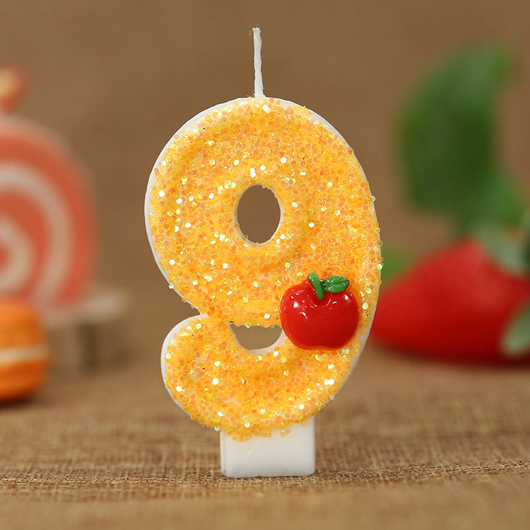 赤いリンゴの新鮮な黄色のデジタルバースデーキャンドル - パ - Candle Supplies Usa のレビューと価格
