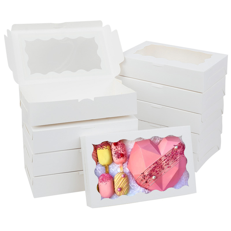 5/10/20 個ケーキベーカリーボックス窓付きキャンディク - Kraft Paper Box のレビューと価格