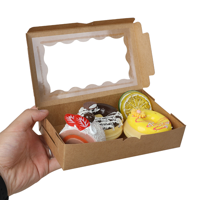 5/10/20 個ケーキベーカリーボックス窓付きキャンディク - Kraft Paper Box のレビューと価格