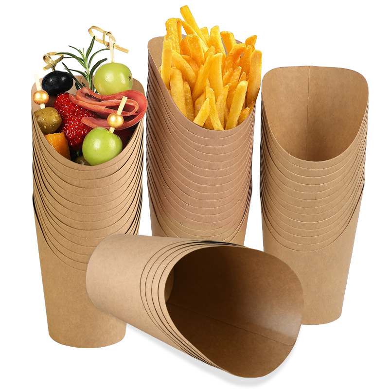 25/50 個フライドポテトホルダークラフト紙キャンディデザ - Kraft Paper Box のレビューと価格