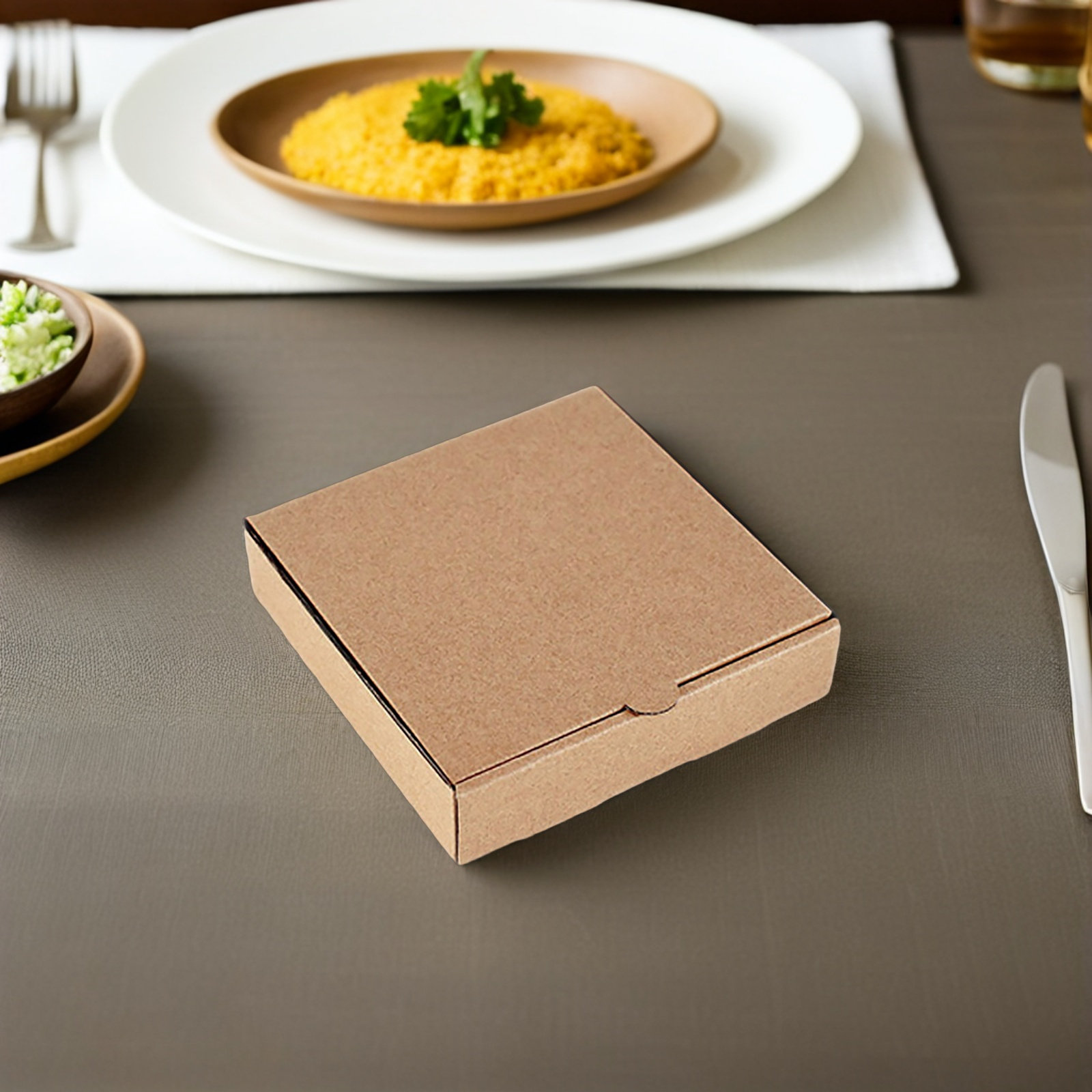 10個入りミニピザボックス クラフト段ボール製正方形ボックス - Kraft Paper Box のレビューと価格
