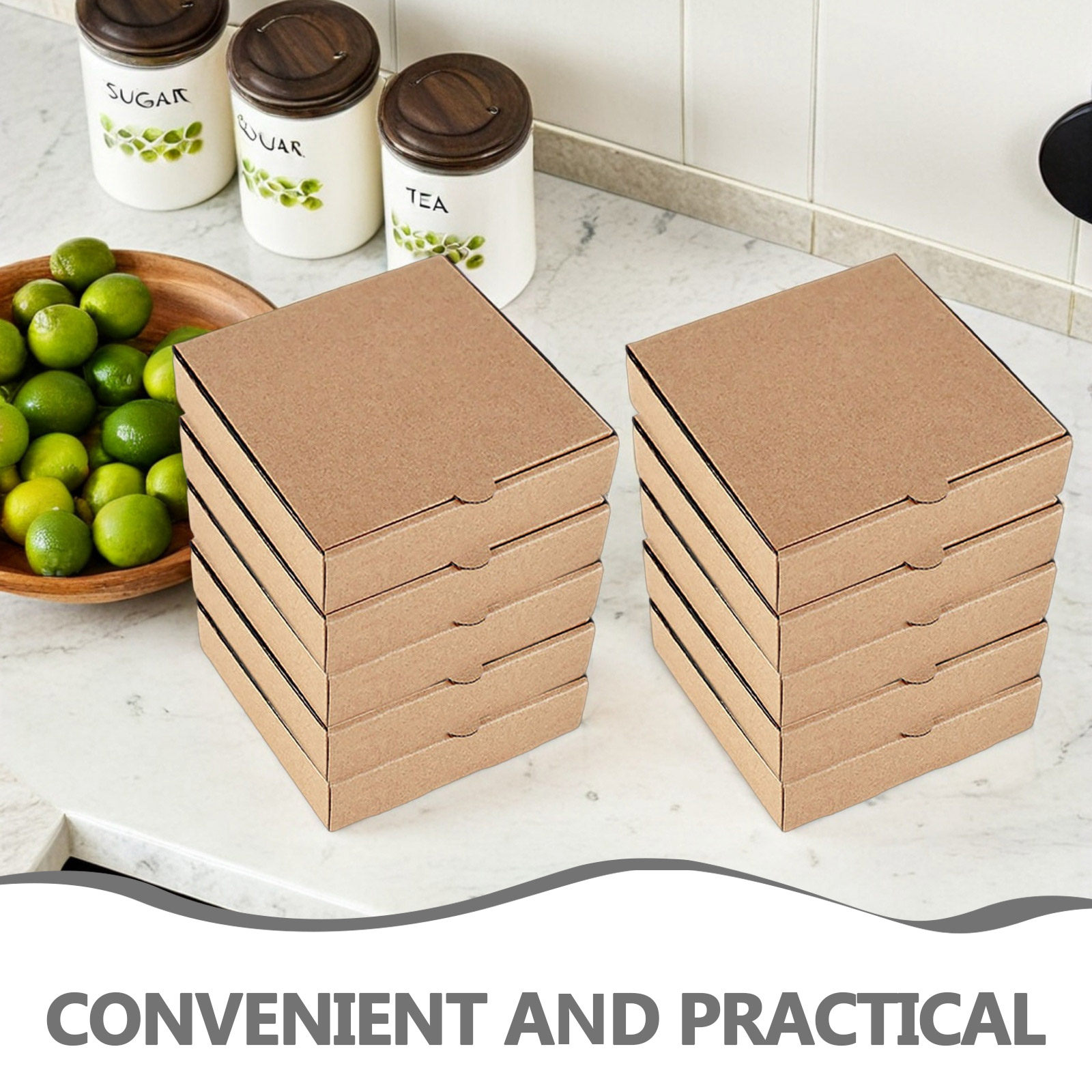 10個入りミニピザボックス クラフト段ボール製正方形ボックス - Kraft Paper Box のレビューと価格