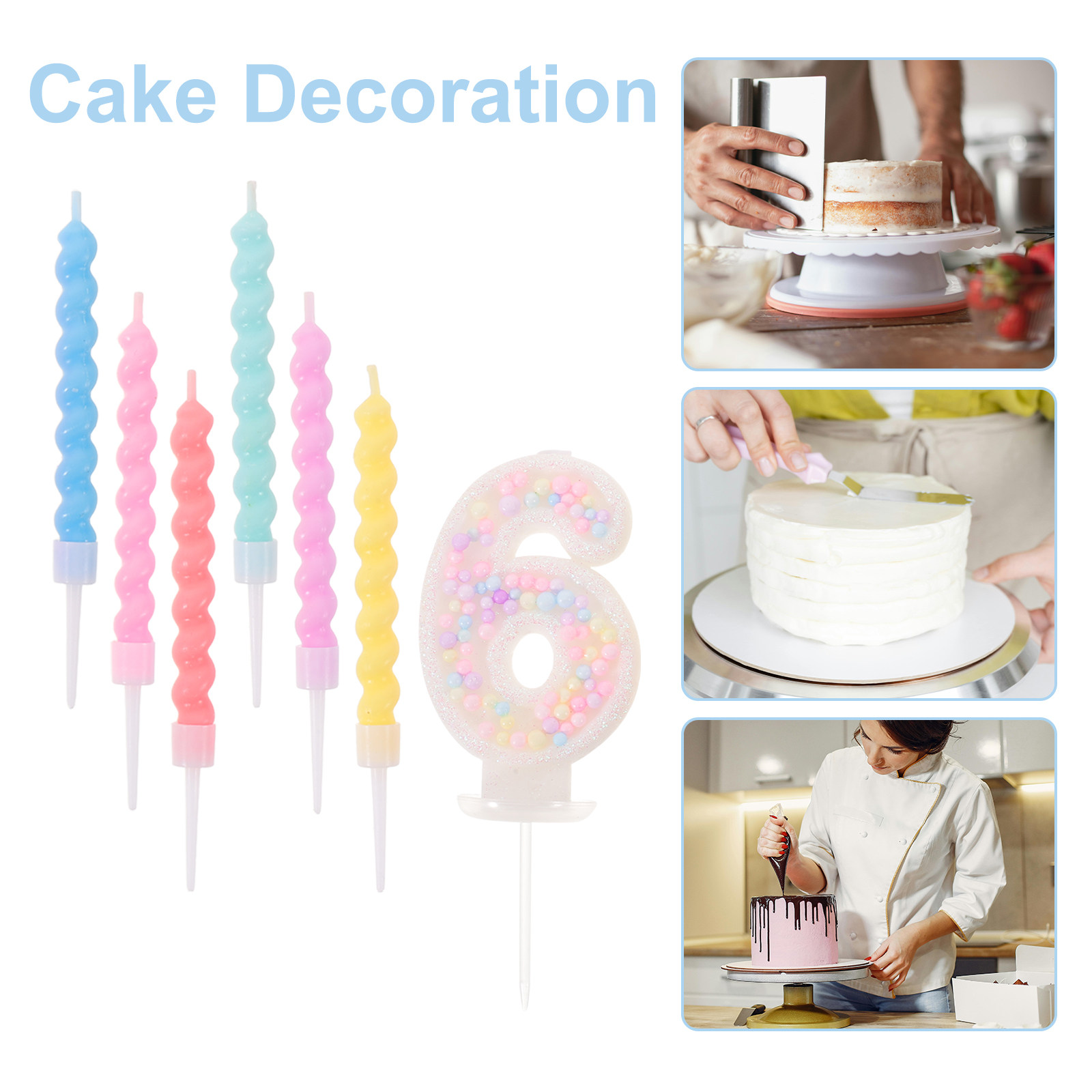 13個入り カラフルスパイラルバースデーキャンドル マカロン - Candle Supplies Usa のレビューと価格