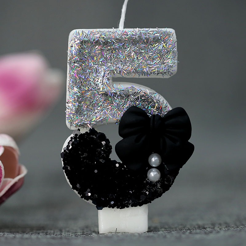 ミッドナイトボウ＆パール 0-9 数字の誕生日キャンドル ケ - Candle Supplies Usa のレビューと価格