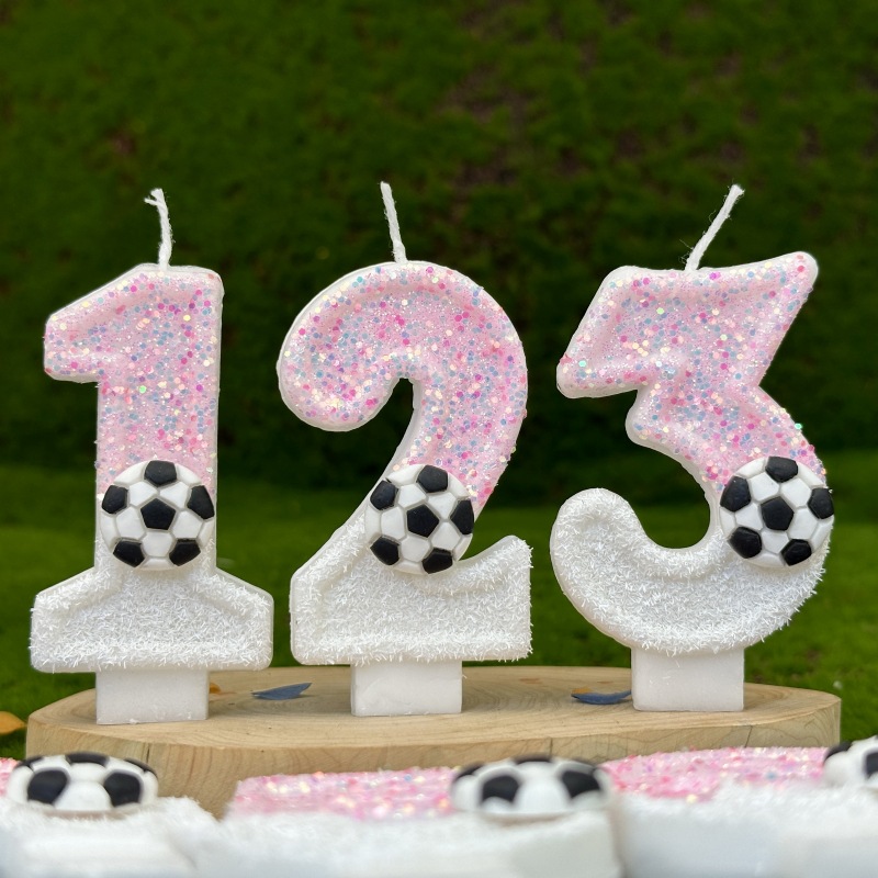 ピンクホワイトスパンコールスポーツフットボールデジタルバース - Candle Supplies Usa のレビューと価格