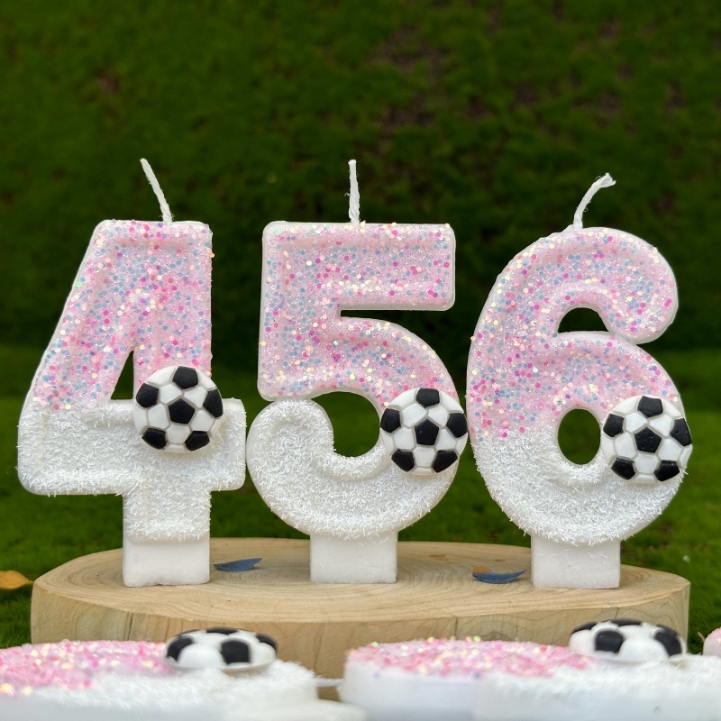 ピンクホワイトスパンコールスポーツフットボールデジタルバース - Candle Supplies Usa のレビューと価格
